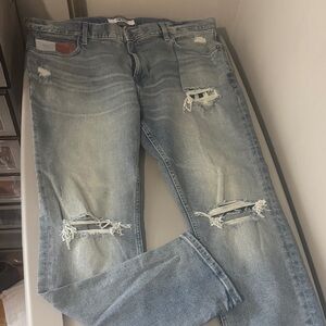 Tommy Hilfiger Men's Light Blue Distressed Jeans